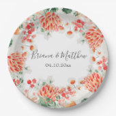 Moderne Aquarell-Wildblumen Trendfarben Pappteller (Vorderseite)