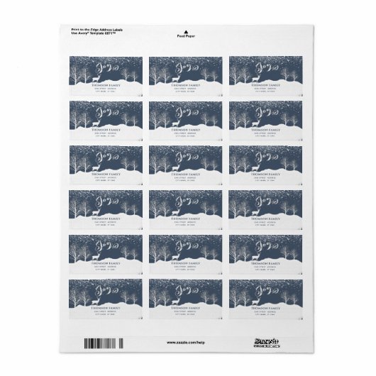 Moderne Aquarell Winterszene Joliday Adressaufkleber (Vorne)