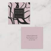Moderne Aquarell-Wirbel Mauve und Black Quadratische Visitenkarte (Vorne/Hinten)