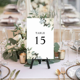 Moderne Aquarell zarte florale Hochzeit Tischnummer