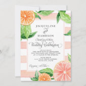 Moderne Aquarell-Zitrusfrucht-rosa Einladung (Vorderseite)