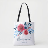 Moderne Aquarellbäder Rote Rose Blumenbräune Tasche (Vorderseite)