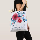 Moderne Aquarellbäder Rote Rose Blumenbräune Tasche (Von Nahem)