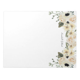 Moderne Aquarellbahn Rose Garten Blumengarten Notizblock