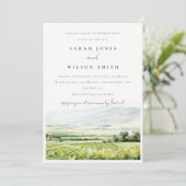 Moderne Aquarellbahn Weinroute Mendrisiotto Verlob Einladung (Stehend Vorderseite)