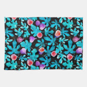 Moderne Aquarellbilder Frucht auf schwarz Geschirrtuch (Horizontal)