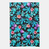 Moderne Aquarellbilder Frucht auf schwarz Geschirrtuch (Vertikal)