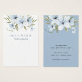 Moderne Aquarellblau-Blumenohrkarte (Vorne & Hinten)