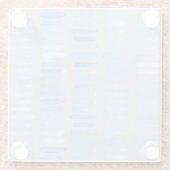 Moderne Aquarellblau Schlaganfälle auf Grau Glasuntersetzer (Rückseite)