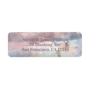 Moderne Aquarellblau- und Roségold-Rosa Glam Chic