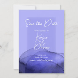 Moderne Aquarellblau-violett Save the Date lila