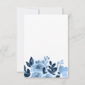 Moderne Aquarellblume Blauer Blumen Hochzeit Einladung (Rückseite)