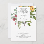 Moderne Aquarellblume Eltern weiße Hochzeit Einladung (Vorderseite)