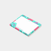 Moderne Aquarellblume Fuchsia Personalisiert Post-it Klebezettel (angewinkelt)