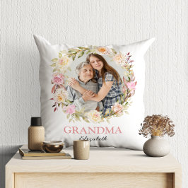 Moderne Aquarellblume Großma 2 Foto Kissen