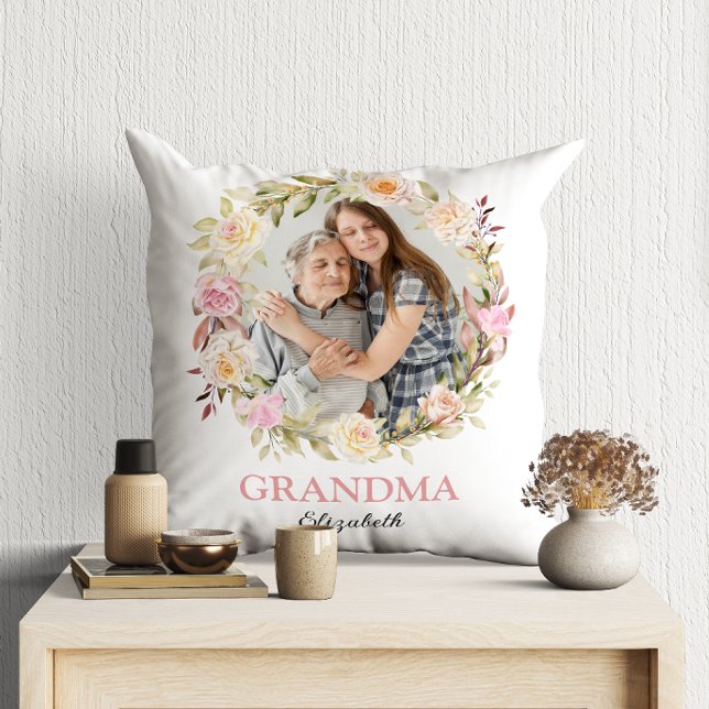 Moderne Aquarellblume Großma 2 Foto Kissen (Von Creator hochgeladen)