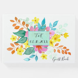 Moderne Aquarellblume in hellen Farben Gästebuch