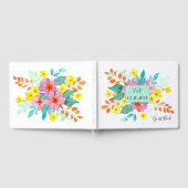 Moderne Aquarellblume in hellen Farben Gästebuch (Voll)