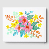 Moderne Aquarellblume in hellen Farben Gästebuch (Rückseite)