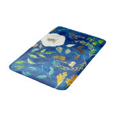 Moderne Aquarellblume Rose Eichenholz Farbe Herbst Badematte (Schrägansicht)