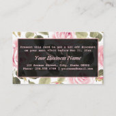 Moderne Aquarellblume Rose Gold Makeup Artist Rabattkarte (Rückseite)