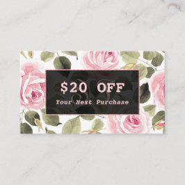 Moderne Aquarellblume Rose Gold Makeup Artist Rabattkarte