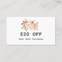 Moderne Aquarellblume Rose Gold Makeup Artist Rabattkarte