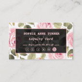 Moderne Aquarellblume Rose Gold Makeup Artist Treuekarte (Vorderseite)