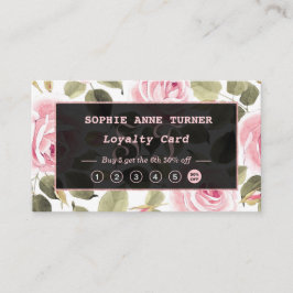 Moderne Aquarellblume Rose Gold Makeup Artist Treuekarte