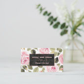 Moderne Aquarellblume Rose Gold Makeup Artist Visitenkarte (Stehend Vorderseite)