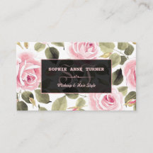 Moderne Aquarellblume Rose Gold Makeup Artist