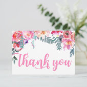 Moderne Aquarellblume Vielen Dank Dankeskarte (Stehend Vorderseite)