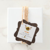 Moderne Aquarellblumen Antlers Wood I DO GRILLEN Geschenkanhänger (Beispiel)