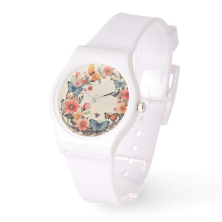 Moderne Aquarellblumen Armbanduhr