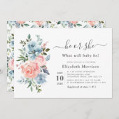 Moderne Aquarellblumen Einladung (Vorne/Hinten)