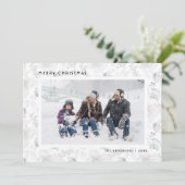 Moderne Aquarellblumen Foto Weihnachtskarten Feiertagskarte (Stehend Vorderseite)