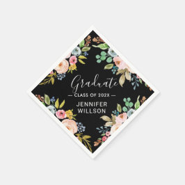 Moderne Aquarellblumen-Klasse Serviette