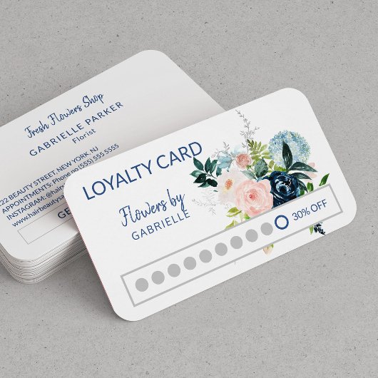 Moderne Aquarellblumen-Kundenbindung Visitenkarte