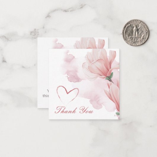 Moderne Aquarellblumen Mitteilungskarte (Vorderseite/Rückseite Beispiel)