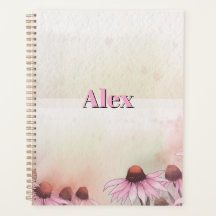 Moderne Aquarellblumen & personalisierter Name