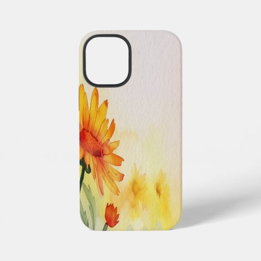 Moderne Aquarellblumen & personalisiertes Bild iPhone Hülle (Rückseite)
