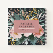 Moderne Aquarellblumen und edles Blattwerk Notizblock (Rückseite)