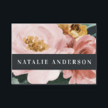 Moderne Aquarellblumen und edles Blattwerk Visitenkarte<br><div class="desc">Moderne Aquarellblumen und Blattwerk elegant elegante Visitenkarte. Auf dem Trend Blumen und Blattwerk Design. Teil einer modernen Sammlung.</div>