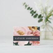 Moderne Aquarellblumen und edles Blattwerk Visitenkarte (Stehend Vorderseite)