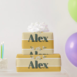 Moderne Aquarellblumen und grüner Hintergrund Geschenkpapier