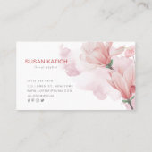 Moderne Aquarellblumen Visitenkarte (Rückseite)