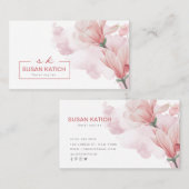 Moderne Aquarellblumen Visitenkarte (Vorne/Hinten)