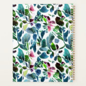Moderne Aquarellblumenmuster mit Monogramm Planer (Rückseite)