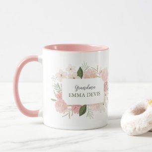 Moderne Aquarellblumenschrift elegante Oma Tw Tasse