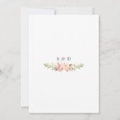 Moderne Aquarellblush-Blume Goldhochzeit Einladung (Rückseite)